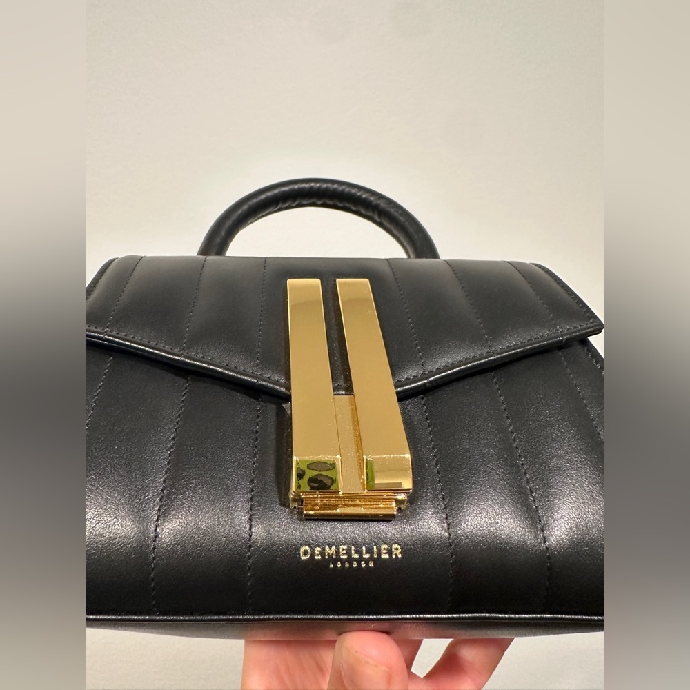 DeMellier Black Mini Top-Handle Bag with Gold Hardware - Picture 4 of 16